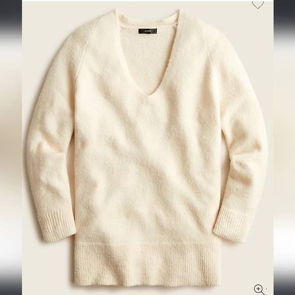J Crew Stretch-wool V-neck tunic sweater Size S - Picture 2 of 8